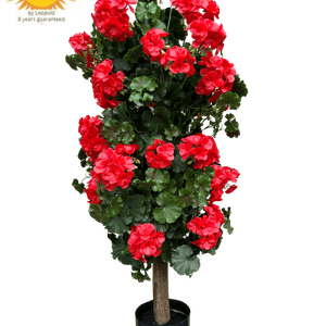 LeopoldFlora Geranium kolom kunstplant 120cm UV rood