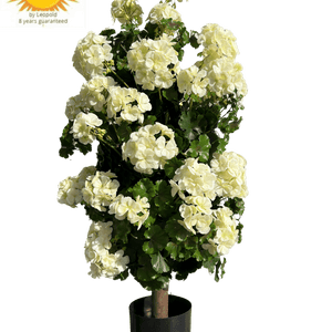 LeopoldFlora Geranium pyramide 110cm kunstplant UV creme-wit