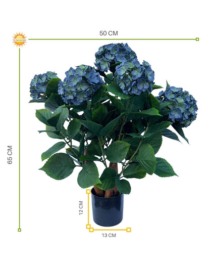 Artificial Hydrangea blue L 65 cm UV