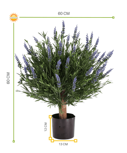 LeopoldFlora Blauwe lavendel kunstplant bol 60cm UV