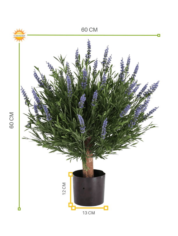 LeopoldFlora Blauwe lavendel kunstplant bol 60cm UV