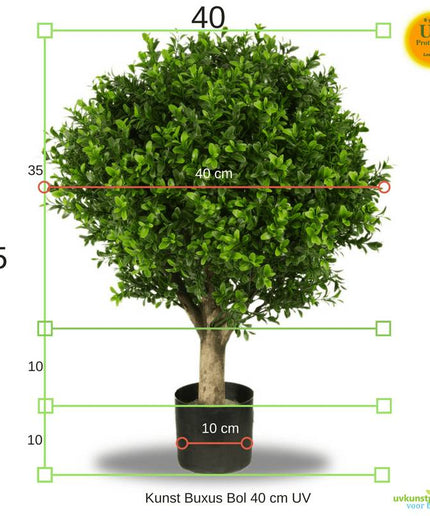 LeopoldFlora Buiten Kunst Buxus Bol 40 cm UV