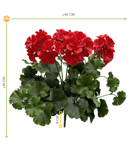 LeopoldFlora Buiten kunst geranium XL rood uv-bestendig