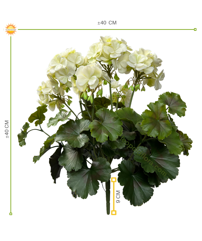 LeopoldFlora Buiten kunst geranium XL wit uv-bestendig