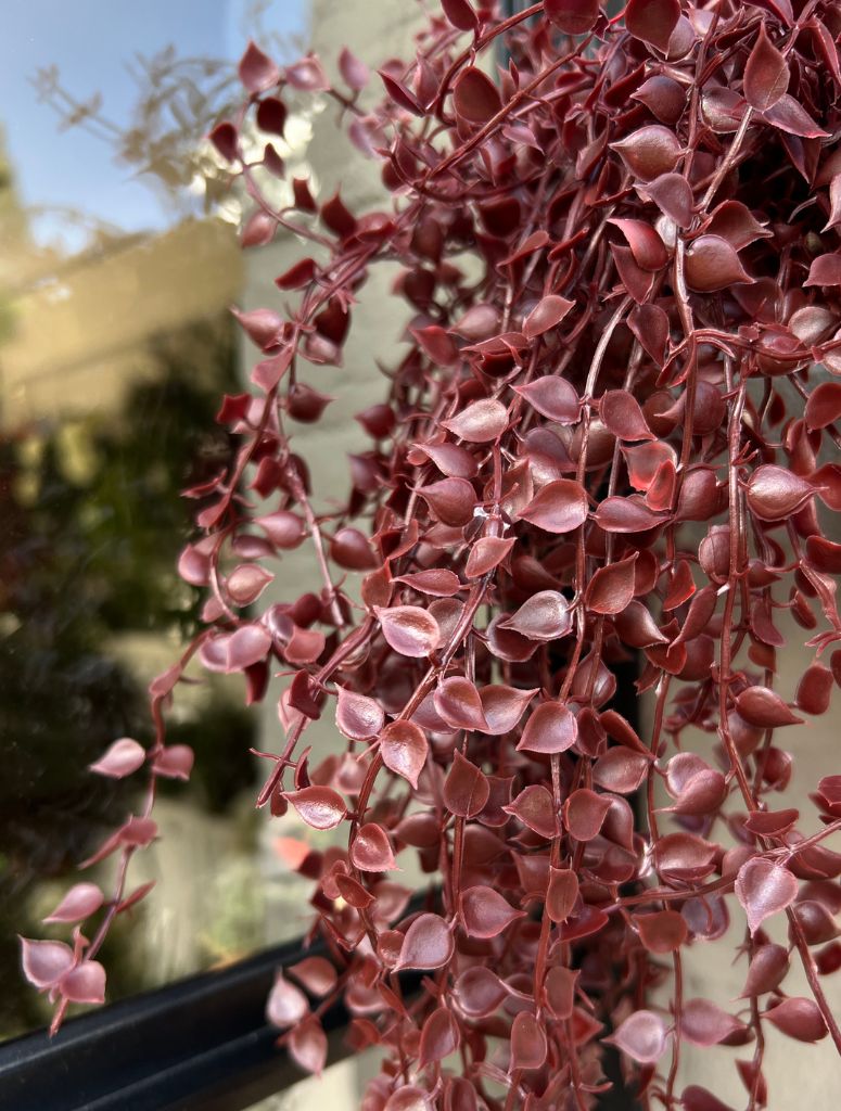 pink purple hanging plants Outdoor artificial hanging plant Callisia burgundy 70 cm anti-uv – LeopoldFlora