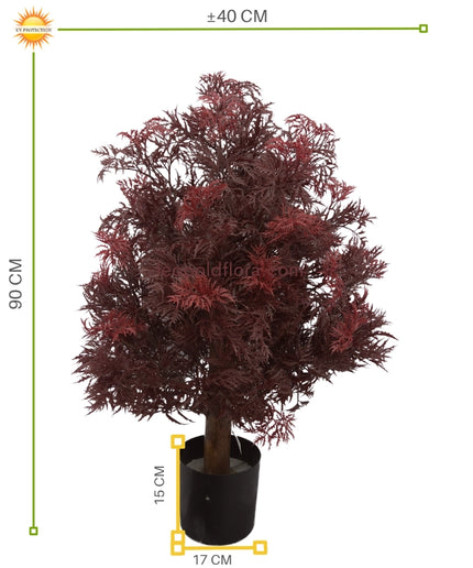 LeopoldFlora Buiten kunstplant Ming Aralia Burgundy uv-bestendig
