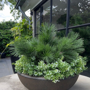 LeopoldFlora Eucalyptus kunststruikje groen-wit  30cm UV