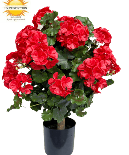 LeopoldFlora Geranium bol kunstplant 50cm UV rood