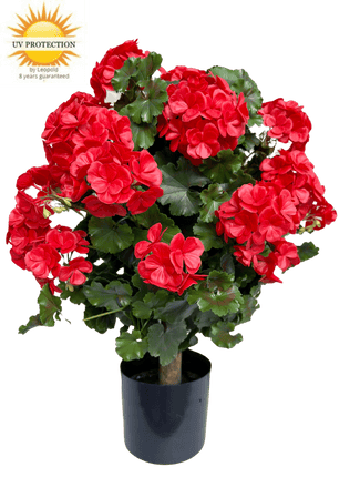 LeopoldFlora Geranium bol kunstplant 50cm UV rood