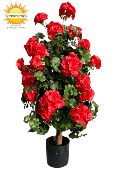 LeopoldFlora Geranium pyramide 110cm kunstplant UV rood