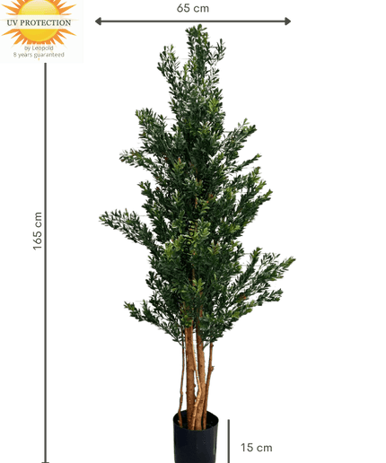LeopoldFlora Hoge Kunstplant Buxus 165cm UV groen/rood