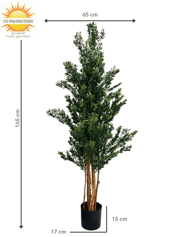 LeopoldFlora Hoge Kunstplant Buxus 165cm UV groen/rood