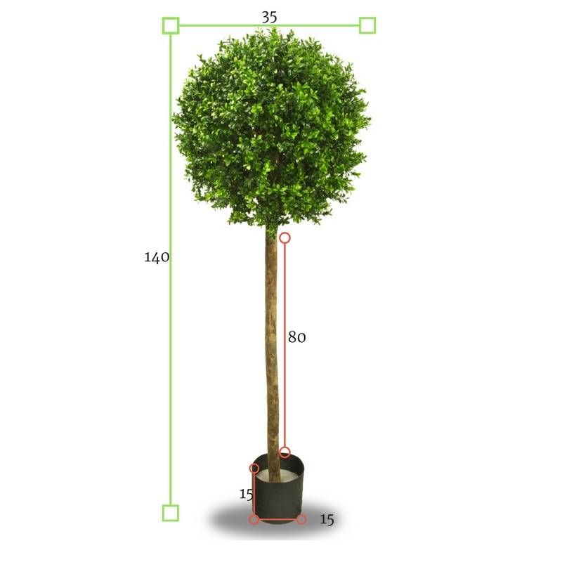 LeopoldFlora Imitatie Buxus Bol op stam 140 cm UV