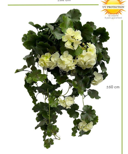 LeopoldFlora Kunst hanggeranium 65cm UV wit