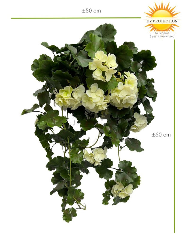 LeopoldFlora Kunst hanggeranium 65cm UV wit