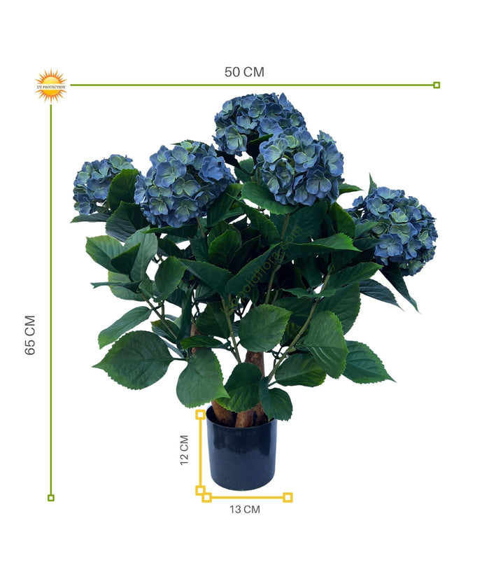 LeopoldFlora Kunst Hortensia blauw L 65cm UV