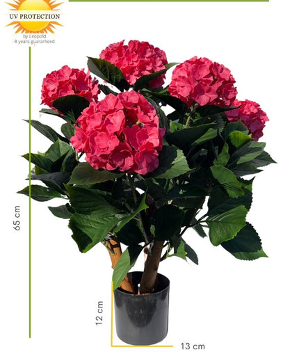 LeopoldFlora Kunst Hortensia roze L 65cm UV