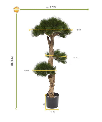 LeopoldFlora Kunst Pinus Bonsai boom 110cm UV