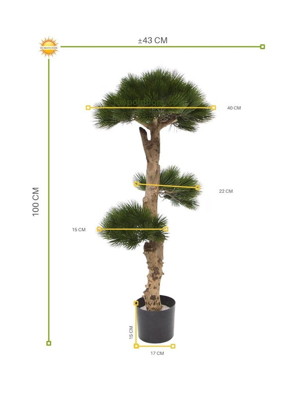 LeopoldFlora Kunst Pinus Bonsai boom 110cm UV