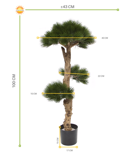 LeopoldFlora Kunst Pinus Bonsai boom 110cm UV