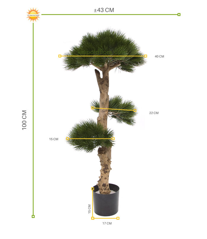 LeopoldFlora Kunst Pinus Bonsai boom 110cm UV