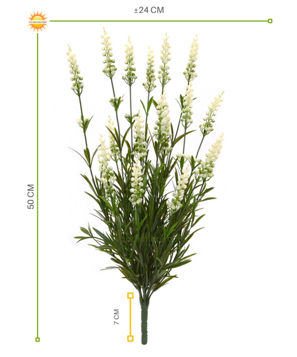 LeopoldFlora Kunstboeket Lavendel wit 50 cm UV