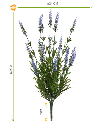 LeopoldFlora Lavendel kunstbloem blauw 50 cm UV