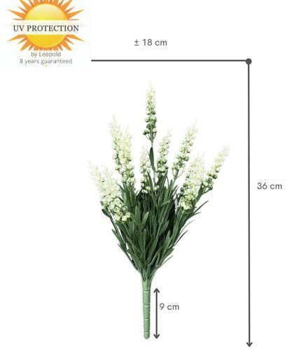 LeopoldFlora Lavendel kunstplant 30cm UV creme-wit