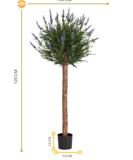 LeopoldFlora Lavendel kunstplant op stam blauw 120cm UV