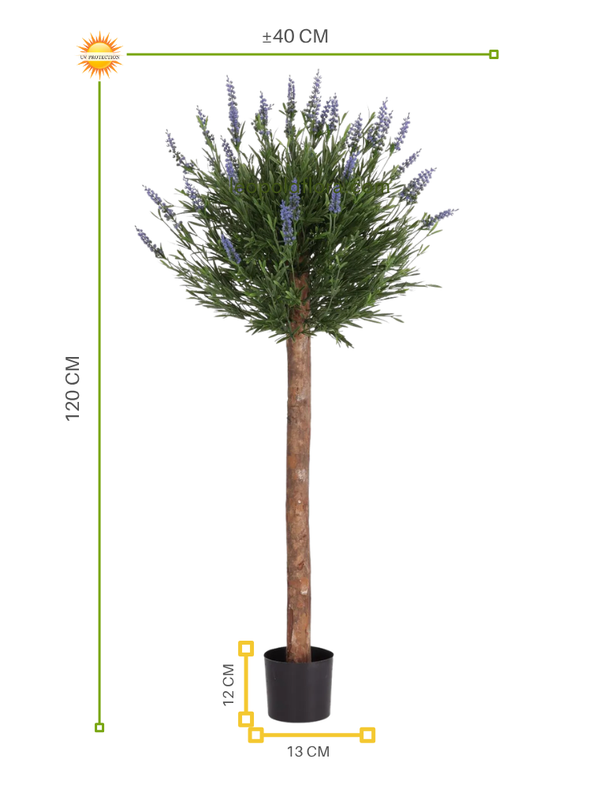 LeopoldFlora Lavendel kunstplant op stam blauw 120cm UV