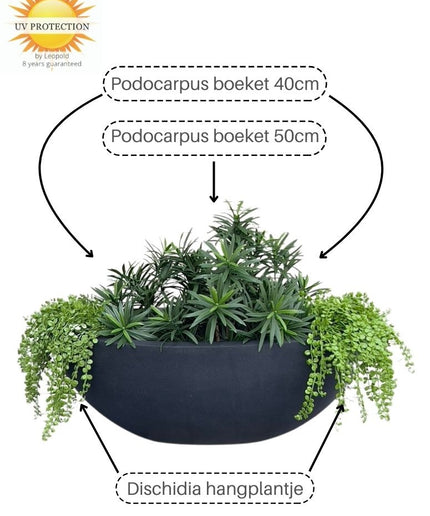 LeopoldFlora Podocarpus kunstboeket 50 cm UV