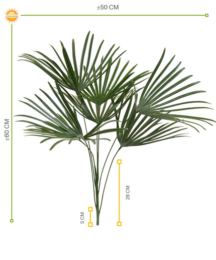 LeopoldFlora Raphis kunstpalm boeket 60 cm UV