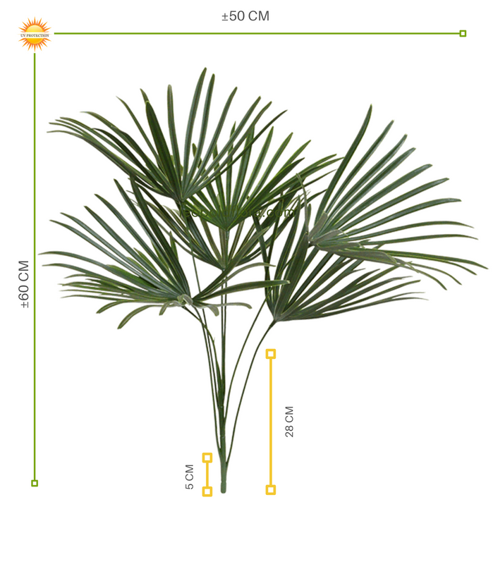 LeopoldFlora Raphis kunstpalm boeket 60 cm UV
