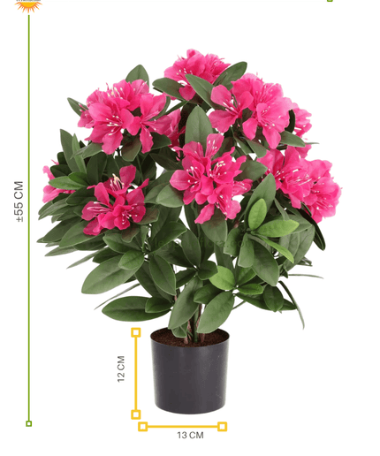 LeopoldFlora Rhododendron Kunstplant 55cm Roze UV