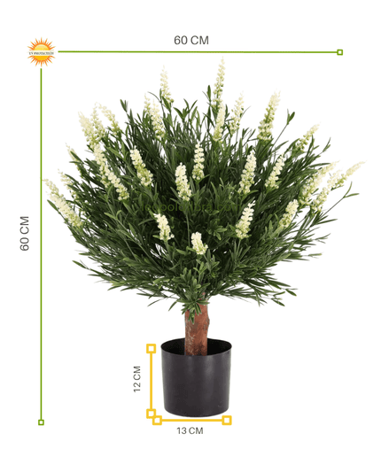 LeopoldFlora Witte lavendel kunstplant bol 60cm UV