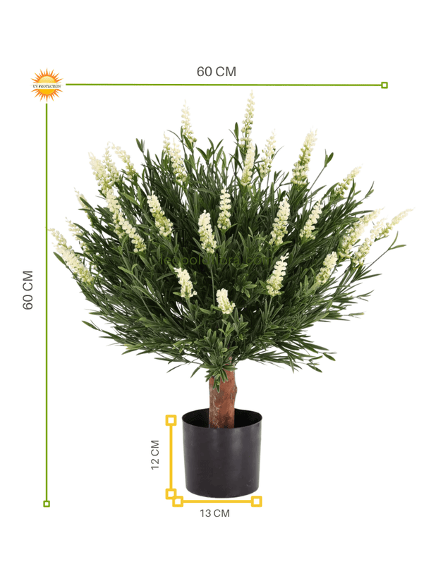 LeopoldFlora Witte lavendel kunstplant bol 60cm UV