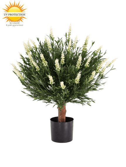 LeopoldFlora Witte lavendel kunstplant bol 60cm UV